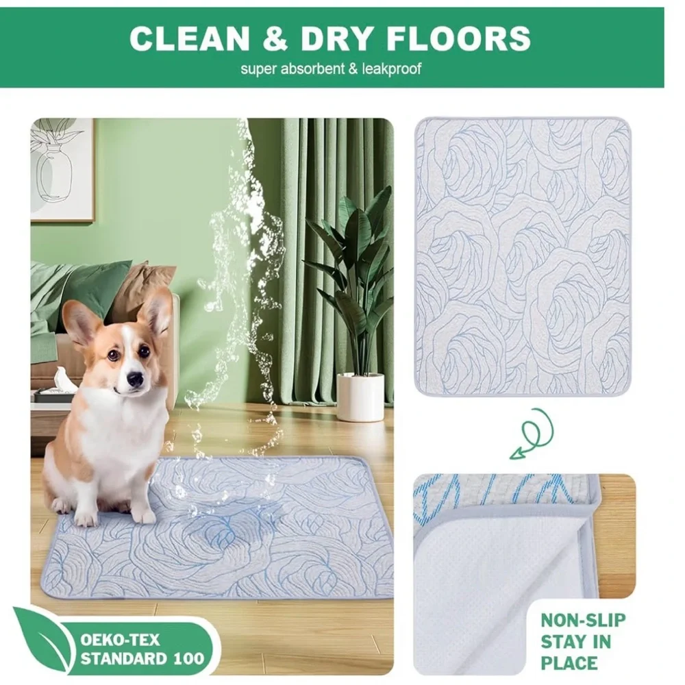 Qeils Reusable/Washable Dog Training Mats 30”x 34”. NEW
